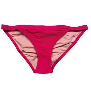 NWT J. Crew Women's Pink Ribbed-Trim Hipster Full-Coverage Bikini Bottom‎ Size S